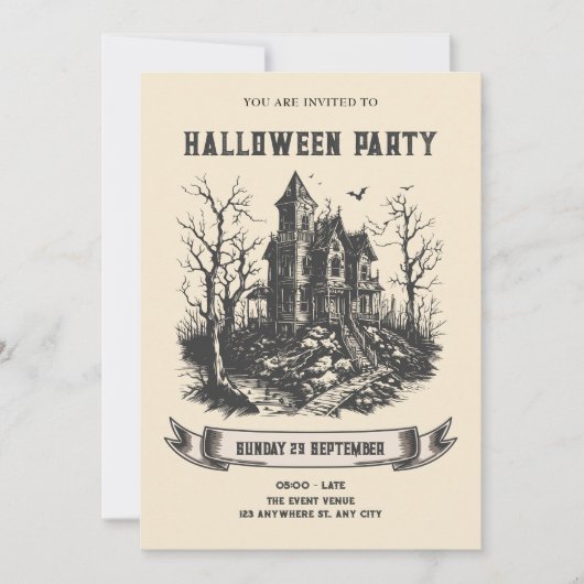 Halloween hauned house kaart (Voorkant)