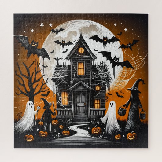 Halloween hauned house legpuzzel (Verticaal)