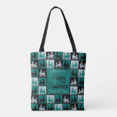 Halloween hauned house mosaic tote bag (Achterkant)