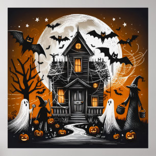 Halloween hauned house poster