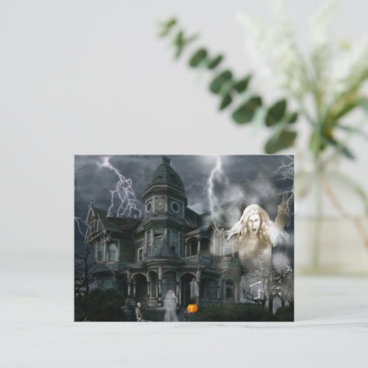 Halloween Hauning House komt eruit en je kunt Briefkaart (Staand voorkant)