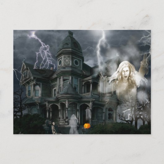 Halloween Hauning House komt eruit en je kunt Briefkaart (Voorkant)
