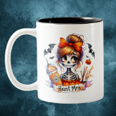 Halloween Haunt Mess Koffie Skelet Spooky Custom Tweekleurige Koffiemok