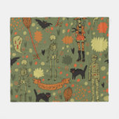 Halloween Haunt: Spooky Mix Fleece Deken (Voorkant (Horizontaal))
