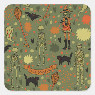 Halloween Haunt: Spooky Mix Vierkante Sticker