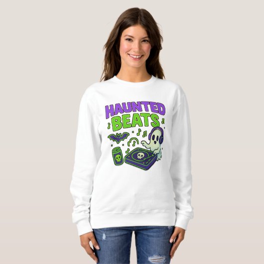 Halloween Haunted Beats Clothes Spooky DJ unisex Trui (Voorkant volledig)