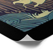 Halloween - Haunted Bridge Woodcut 4 Poster (Hoek)