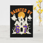 Halloween Haunted By 6 7 Six Seven Gen Alpha Z 67 Kaart (Gele Bloem)