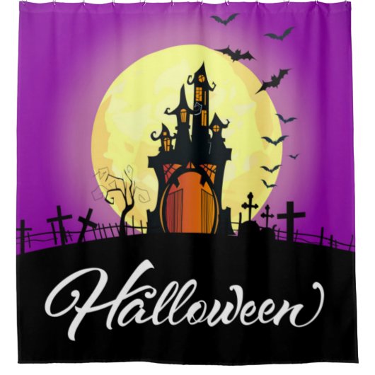 Halloween Haunted Castle Douchegordijn (Voorkant)