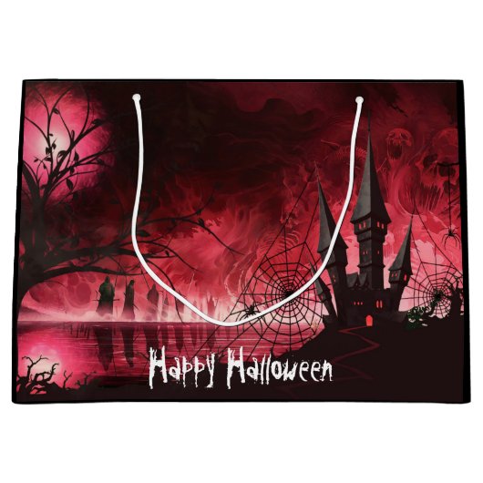 Halloween Haunted Castle Groot Cadeauzakje (Voorkant)