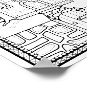 Halloween Haunted Castle Kleurplaat Art Poster (Hoek)