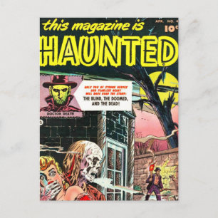 Halloween Haunted Comic Book Briefkaart