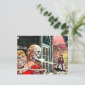 Halloween Haunted Comic Book Briefkaart (Staand voorkant)