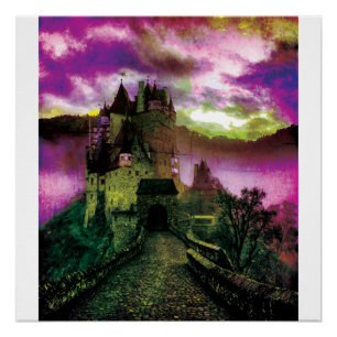 Halloween Haunted Creepy Castle Perfect Poster