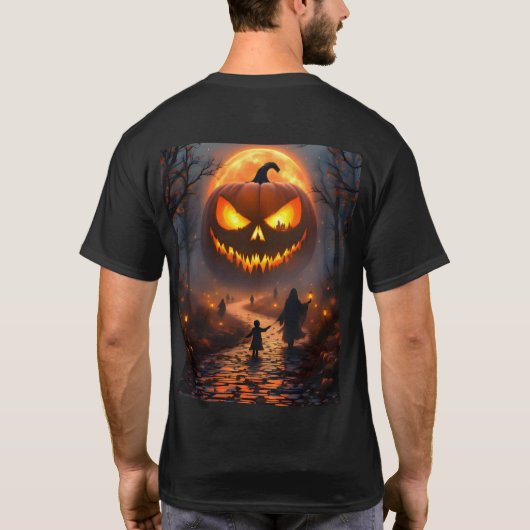 Halloween Haunted Eclipse 2 Wall Clock T-shirt (Achterkant)