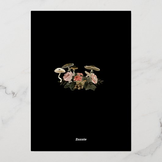 Halloween Haunted Forest Kostuum & Cocktails Zwart Folie Uitnodiging (Achterkant)