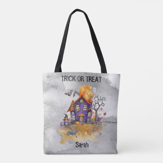Halloween Haunted Gnome House - Trick or treat Tote Bag (Achterkant)