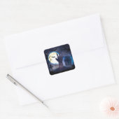 Halloween Haunted Graveyard Vierkante Sticker (Envelop)