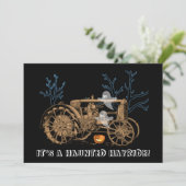 Halloween Haunted Hay Ride Boerderij Tractor Ghost Kaart (Staand voorkant)