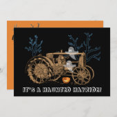 Halloween Haunted Hay Ride Boerderij Tractor Ghost Kaart (Voorkant / Achterkant)