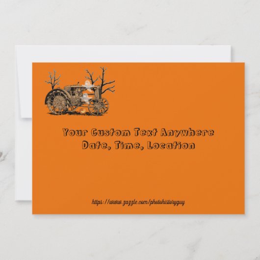 Halloween Haunted Hay Ride Boerderij Tractor Ghost Kaart (Achterkant)