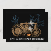 Halloween Haunted Hay Ride Boerderij Tractor Ghost Kaart (Voorkant / Achterkant)