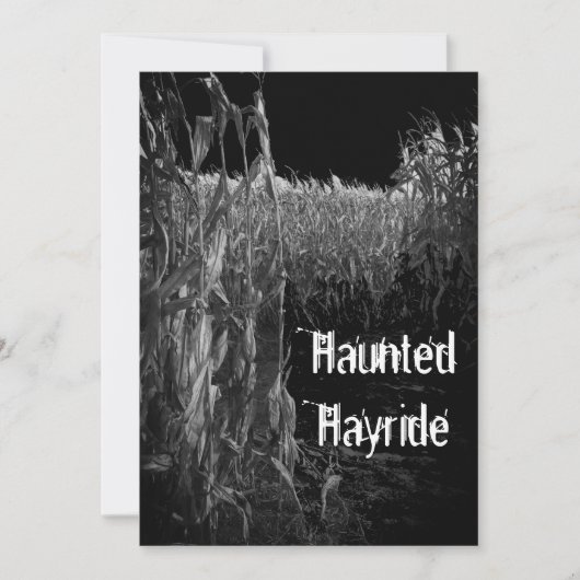 Halloween Haunted Hayride Invitation Kaart (Voorkant)