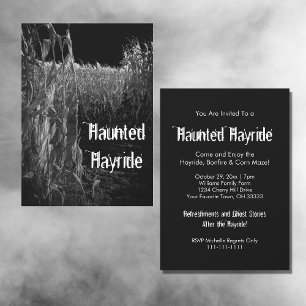 Halloween Haunted Hayride Invitation Kaart
