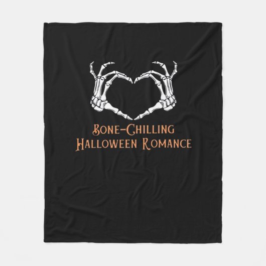 Halloween Haunted Heart Skeletal Bone Chilling CLA Fleece Deken (Voorkant)