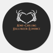 Halloween Haunted Heart Skeletal Bone Chilling CLA Ronde Sticker (Voorkant)