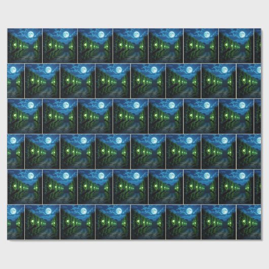 Halloween Haunted Hedge Cadeaupapier (Vlak)