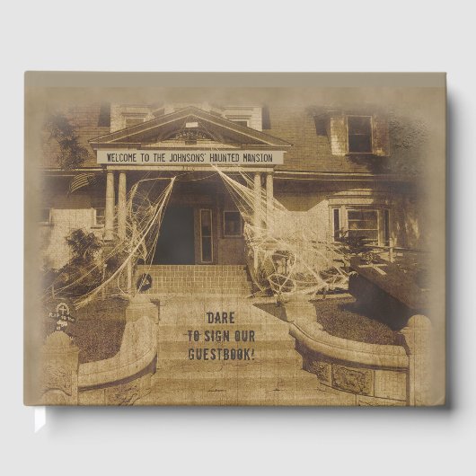 Halloween, Haunted House (aanpasbaar) Gastenboek (Voorkant)