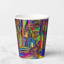 Halloween Haunted House Abstract Colorful