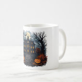 Halloween Haunted House and Full Moon Coffee Mug Koffiemok (Voorkant rechts)