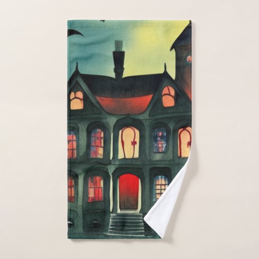Halloween Haunted House Bad Handdoek (Handdoek)