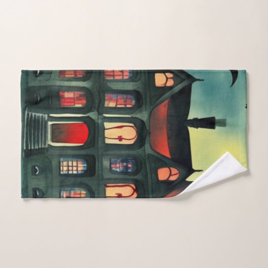 Halloween Haunted House Bad Handdoek (Handdoek)