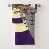 Halloween Haunted House Black Bat Full Moon Ghost Bad Handdoek (Insitu)