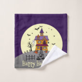 Halloween Haunted House Black Bat Full Moon Ghost Bad Handdoek (Wasdoekje)