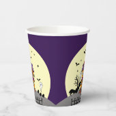 Halloween Haunted House Black Bat Full Moon Ghost Papieren Bekers (Links)