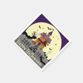 Halloween Haunted House Black Bat Full Moon Ghost Servet (Hoek)