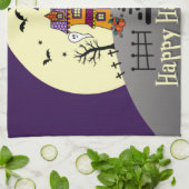 Halloween Haunted House Black Bat Full Moon Ghost Theedoek (Gevouwen)