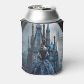 Halloween Haunted House Blauwe Nacht Eng Blikjeskoeler (Blikje Achterkant)