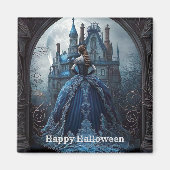 Halloween Haunted House Blauwe Nacht Eng Magneet (Voorkant)