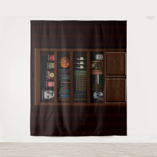 Halloween Haunted House Boekenplank Wandkleed (Voorkant)