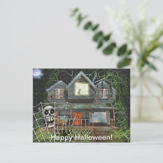 Halloween Haunted House Briefkaart (Staand voorkant)