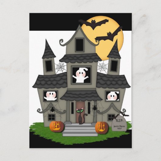 Halloween Haunted House Briefkaart (Voorkant)