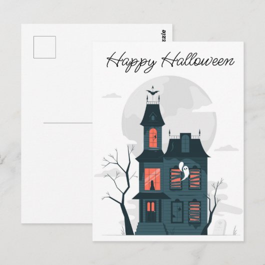 Halloween Haunted House Briefkaart (Voorkant / Achterkant)