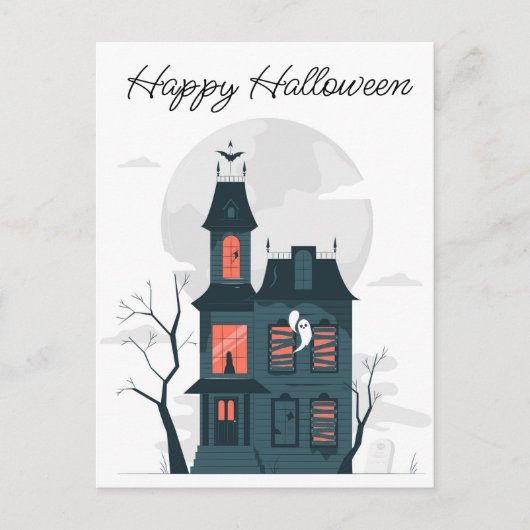 Halloween Haunted House Briefkaart (Voorkant)