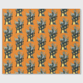 Halloween Haunted House Cadeaupapier (Vlak)
