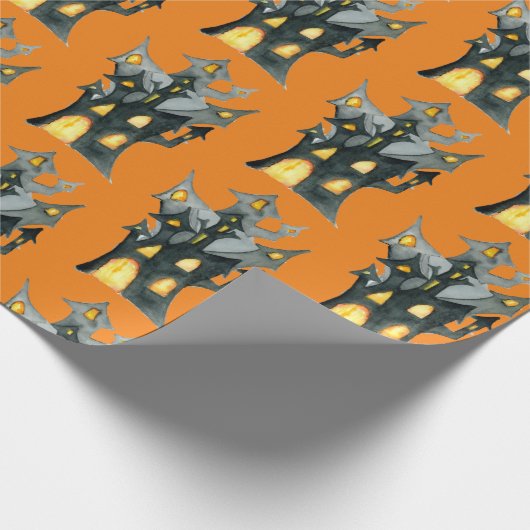 Halloween Haunted House Cadeaupapier (Hoek)